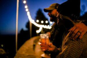 Loudoun County Brewery Dirt Farm Brewing Couple Drinking Beer Overlooking Virginia Night Sky