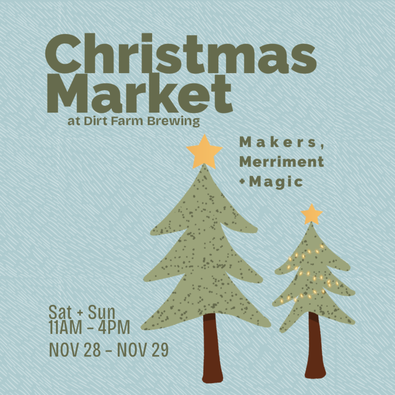 flyer for the dirt farm christmas market in loudoun county va