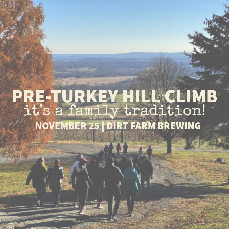 Flyer for the annual pre-turkey hill climb at dirt farm brewing in Loudoun county Virginia turkey trot