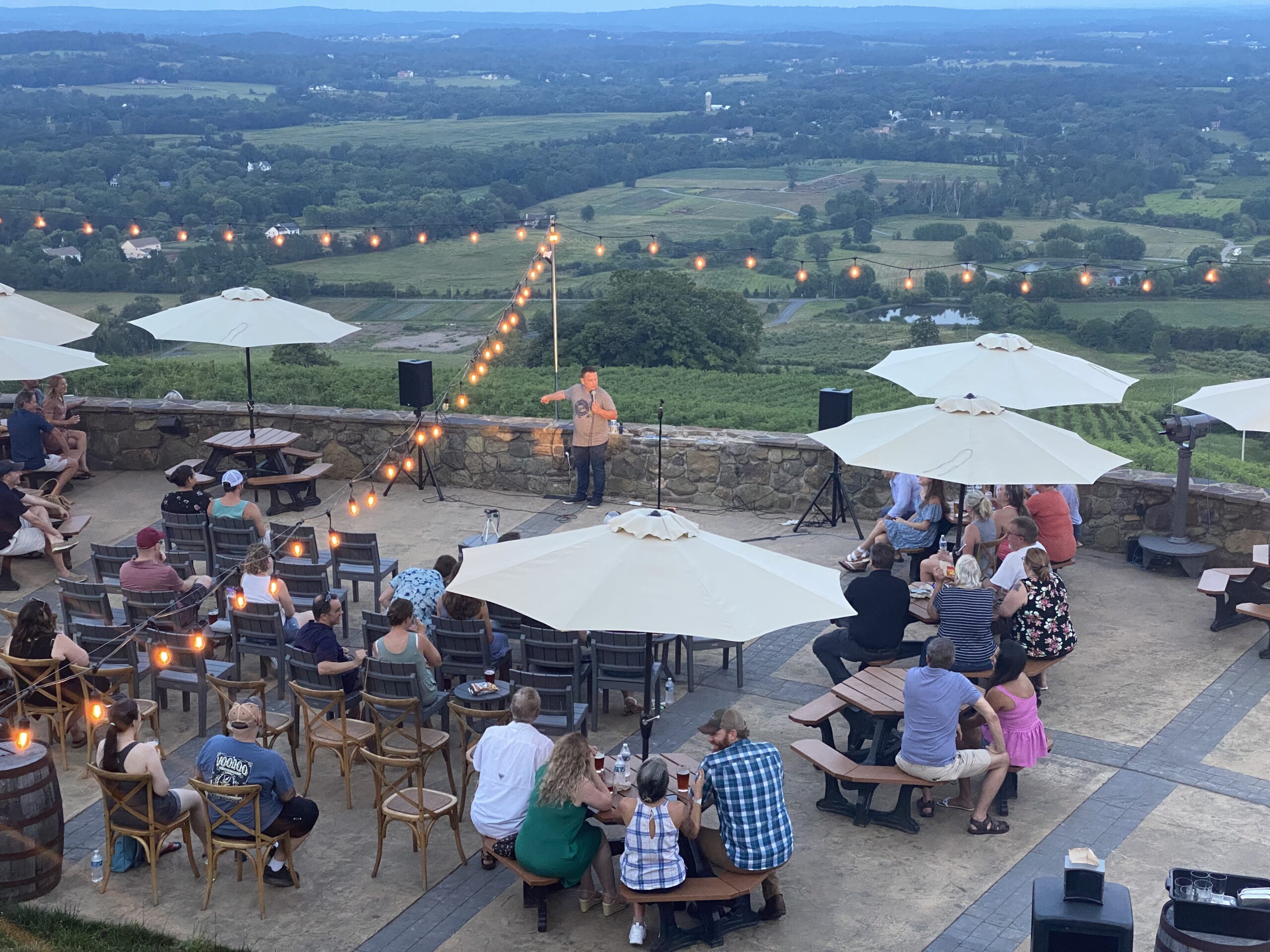 Loudoun County Brewery Dirt Farm Brewing Comedy Night with Expansive Views