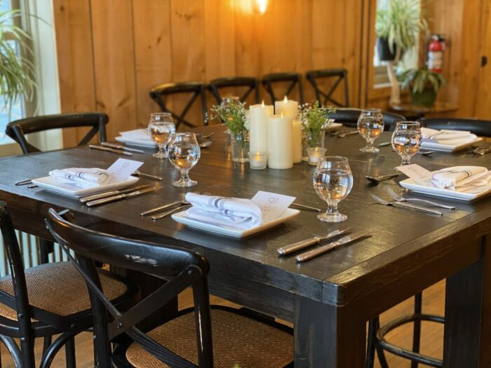 Valentine's Dinner at Dirt Farm Brewing Table Set