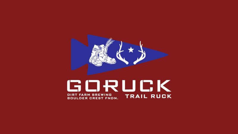 Trail Ruck Benefiting Boulder Crest Foundation X GORUCK event patch for Dirt Farm Brewing Loudoun county brewery