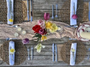 Table setting for Dirt Farm Brewing's Supper Club event in Loudoun County