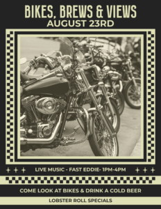 bikes, brews + views flyer for dirt farm brewing event