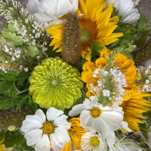 Floral bouquet from Walking Wind Farm and Florist at their Flower Workshop at Dirt Farm Brewing