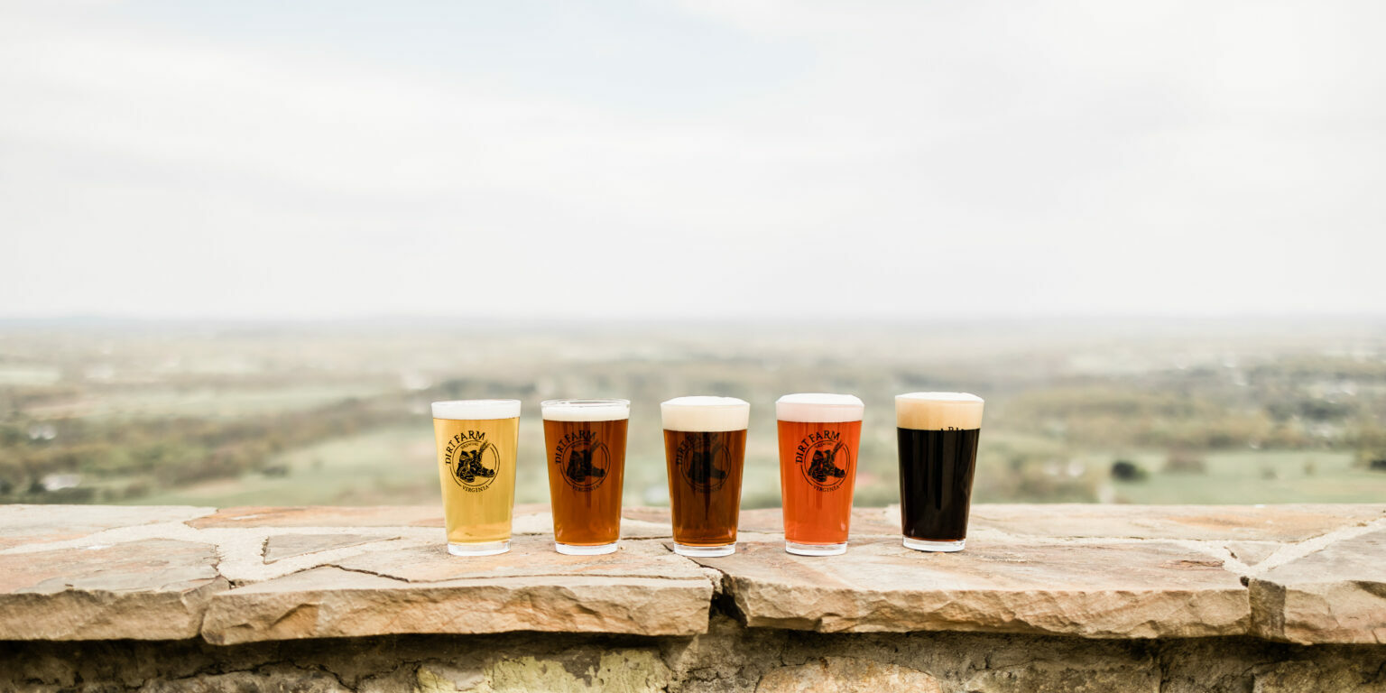 Dirt Farm Brewing Beer on wall with view of the Loudoun Valley American Craft Beer Week