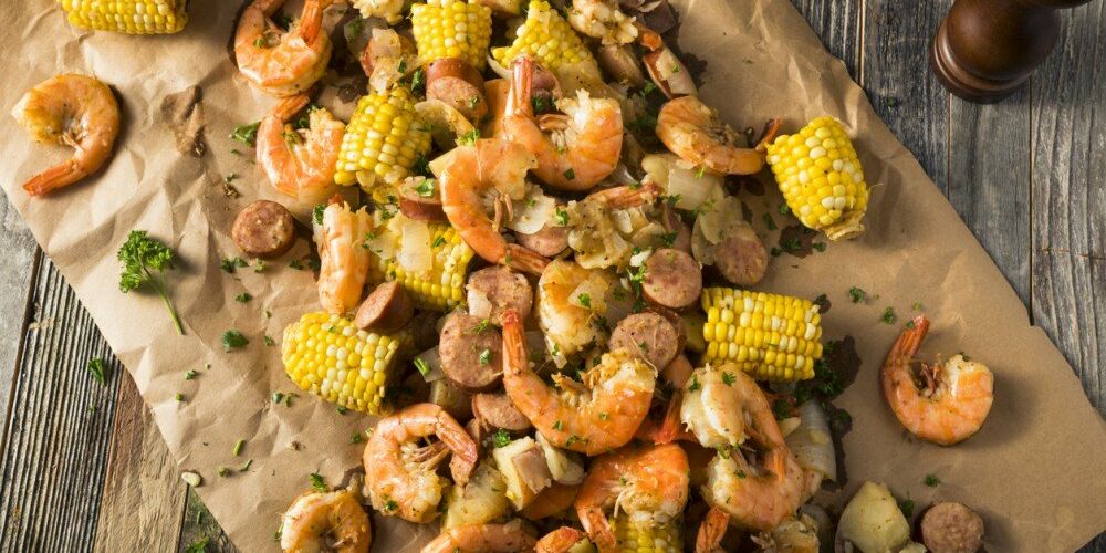 low country boil dirt farm brewing shrimp boil