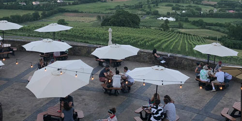 Loudoun County Brewery Dirt Farm Brewing Spacious Patio at Sun Set