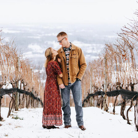 virginia-engagement-photo-location-dirtfarmbrewing Loudoun County Brewery Dirt Farm Brewing Engagement Photo in the Snow